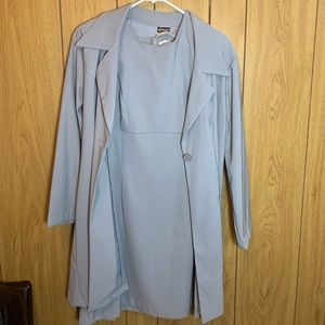 Grey Dress With Overcoat | Good Condition